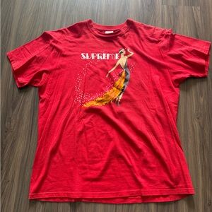 Supreme Flame Girl Tee Red XL USA Made 100% Cotton